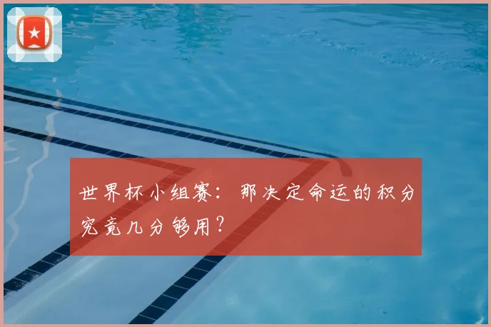 世界杯小组赛：那决定命运的积分究竟几分够用？
